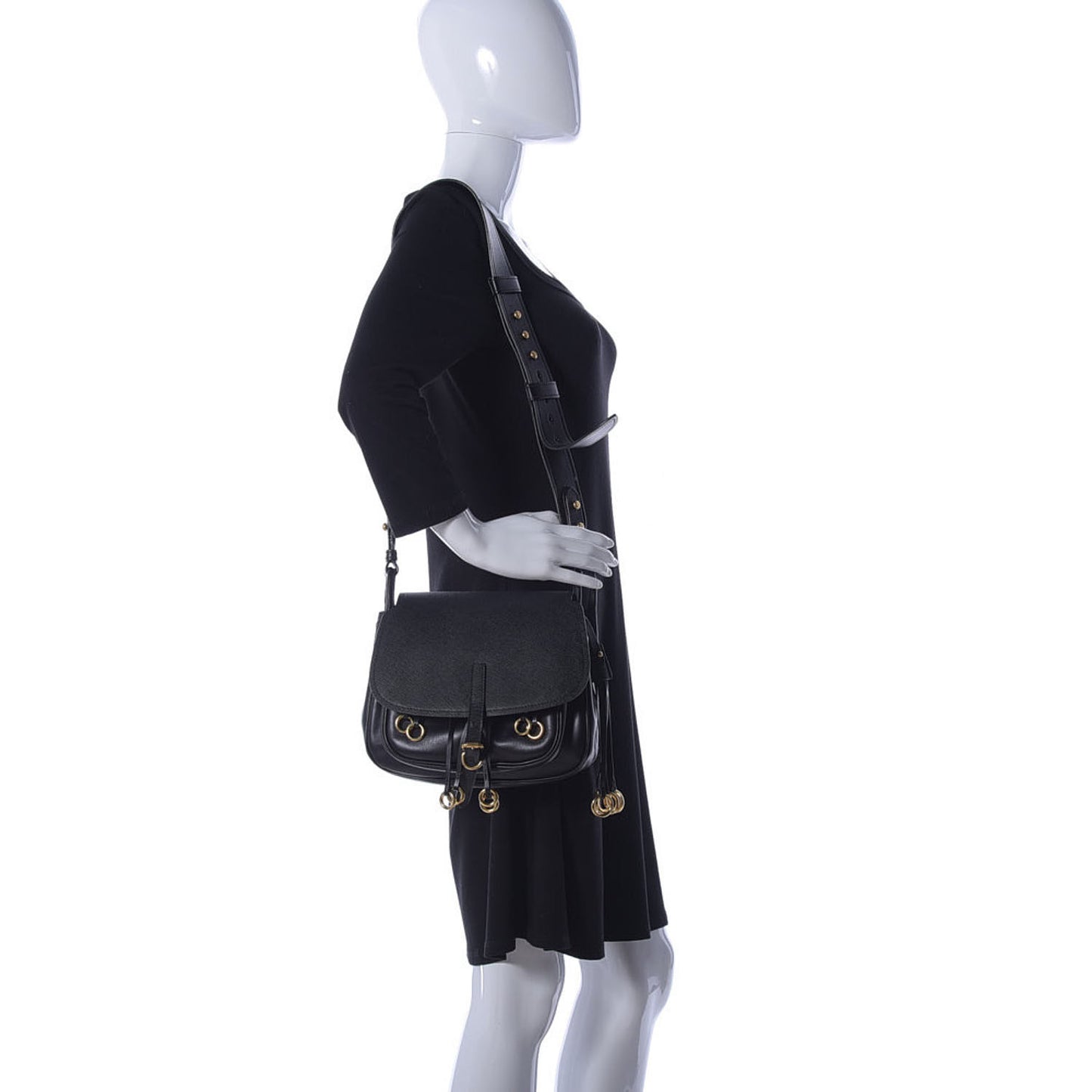 Saffiano Cuir Calf Corsaire Bag Black
