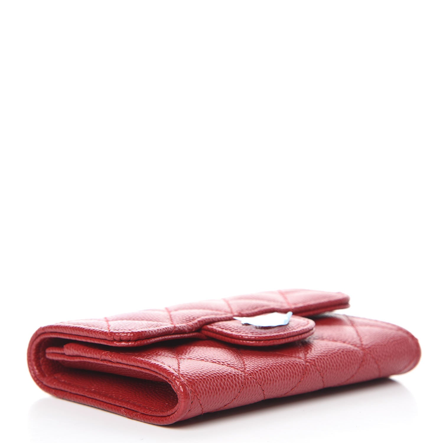 Chanel Caviar Quilted Flap Card Holder Dark Red 4 of 11