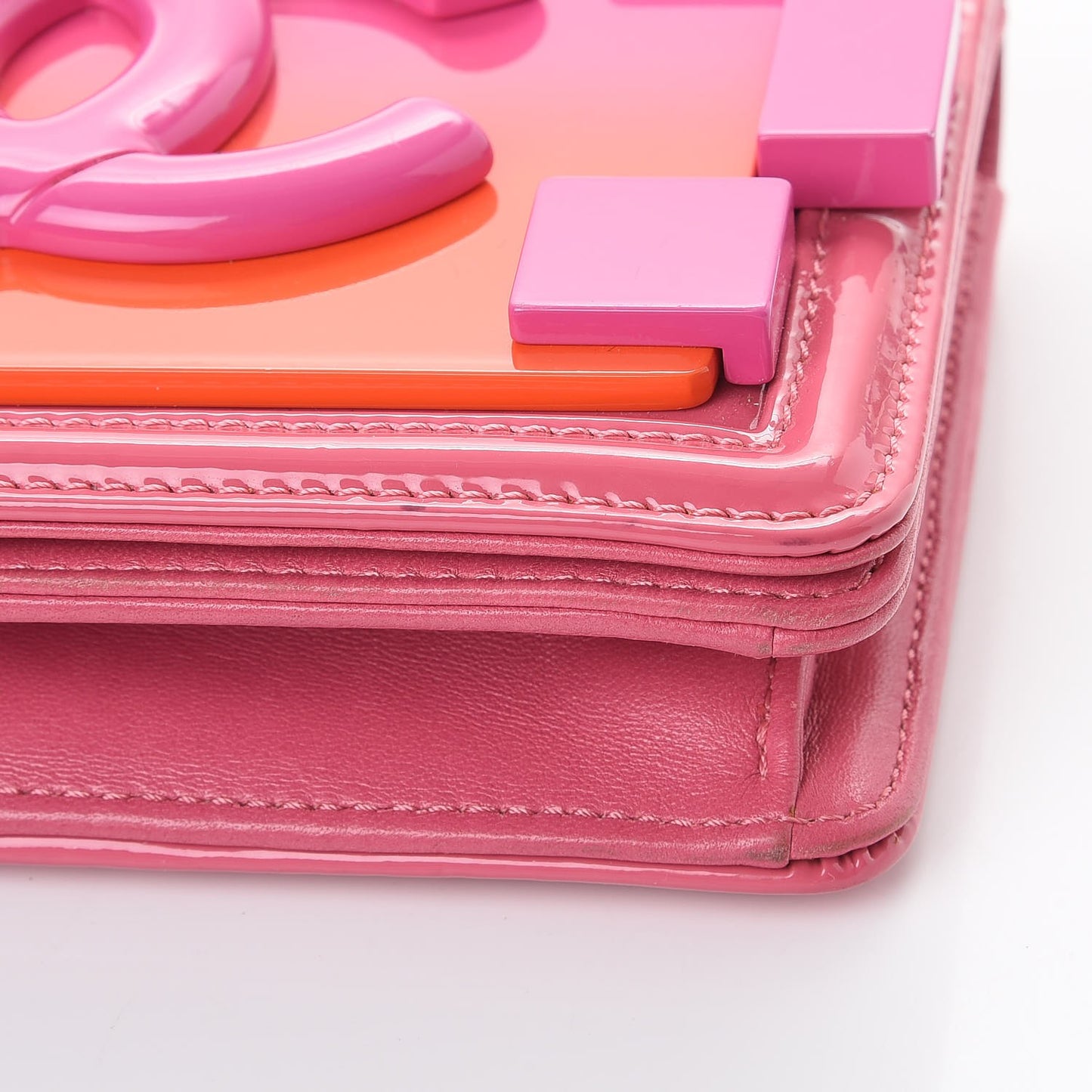 Plexiglass Patent Mini Boy Brick Flap Orange Pink