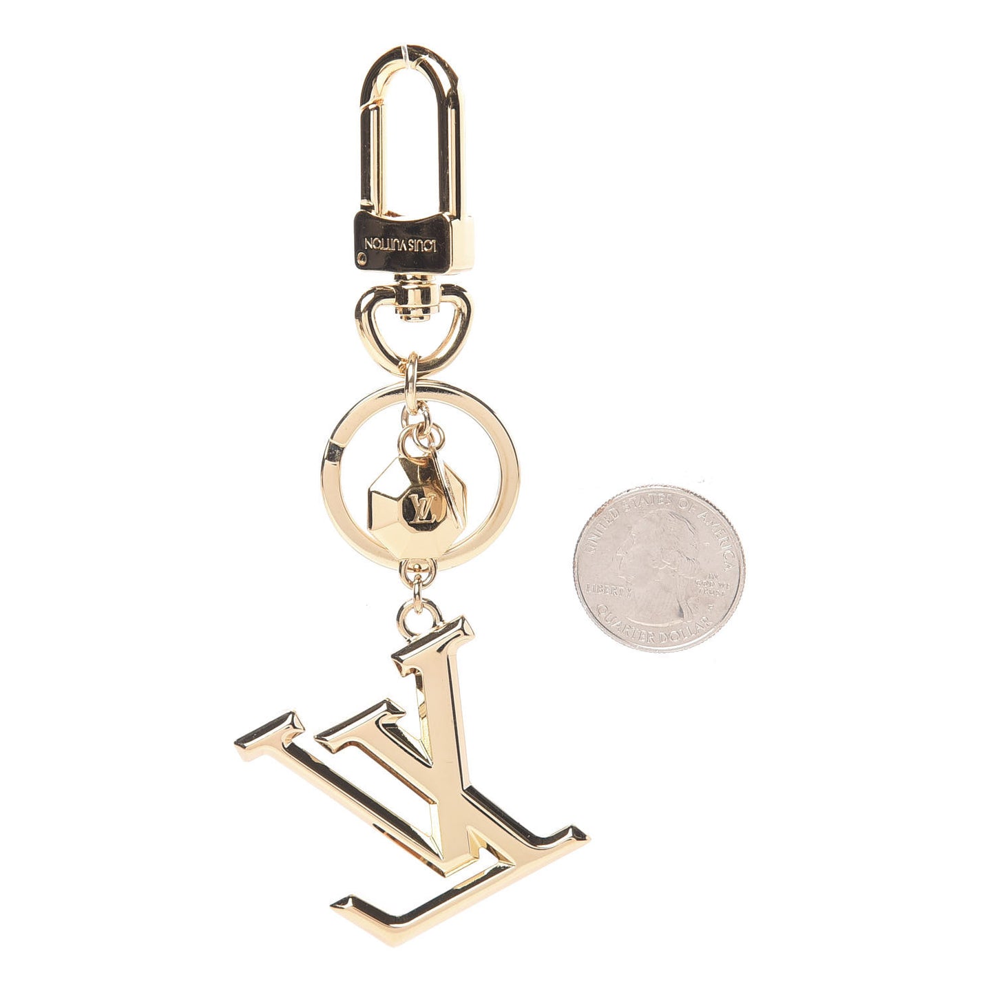 LV Facettes Bag Charm Key Holder Gold