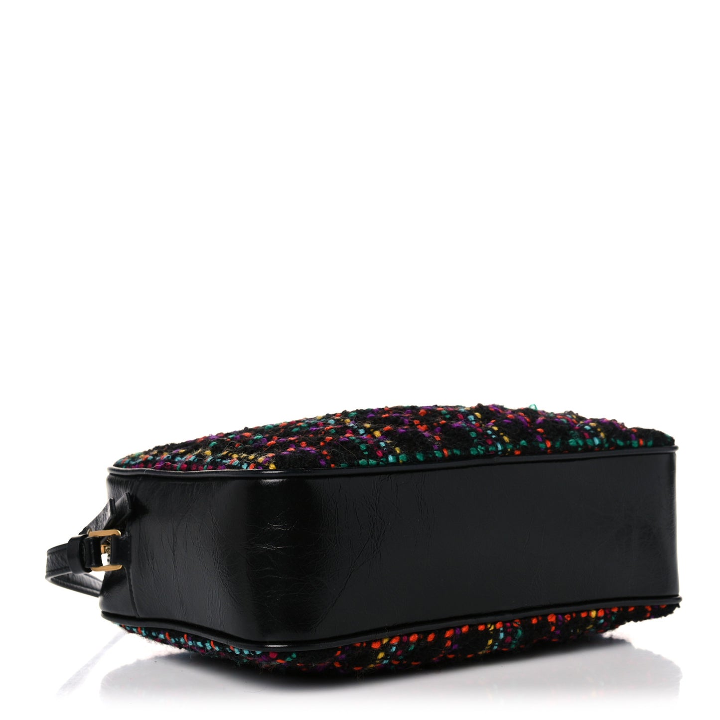 Tweed Calfskin Monogram Lou Camera Bag Black
