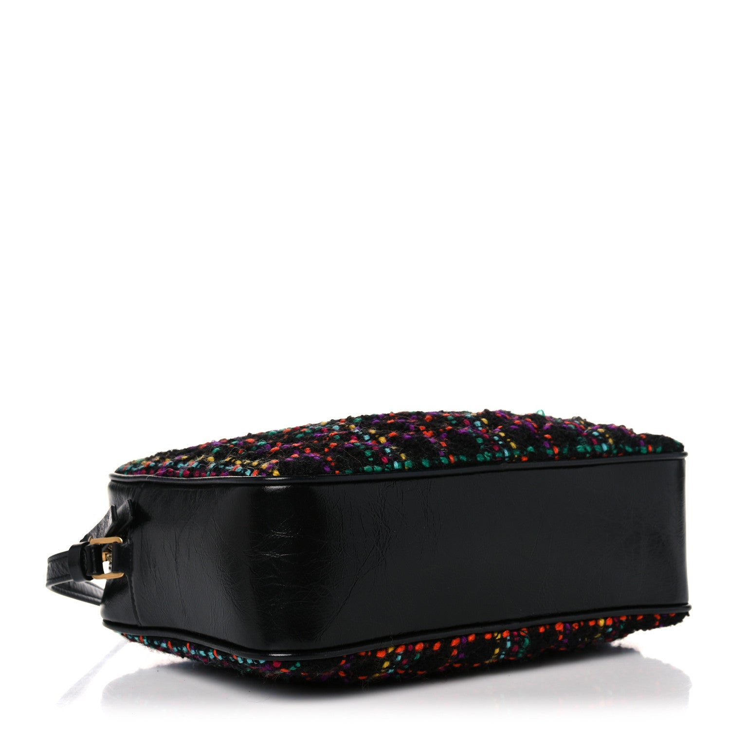 Saint Laurent Tweed Calfskin Monogram Lou Camera Bag Black 4 of 13