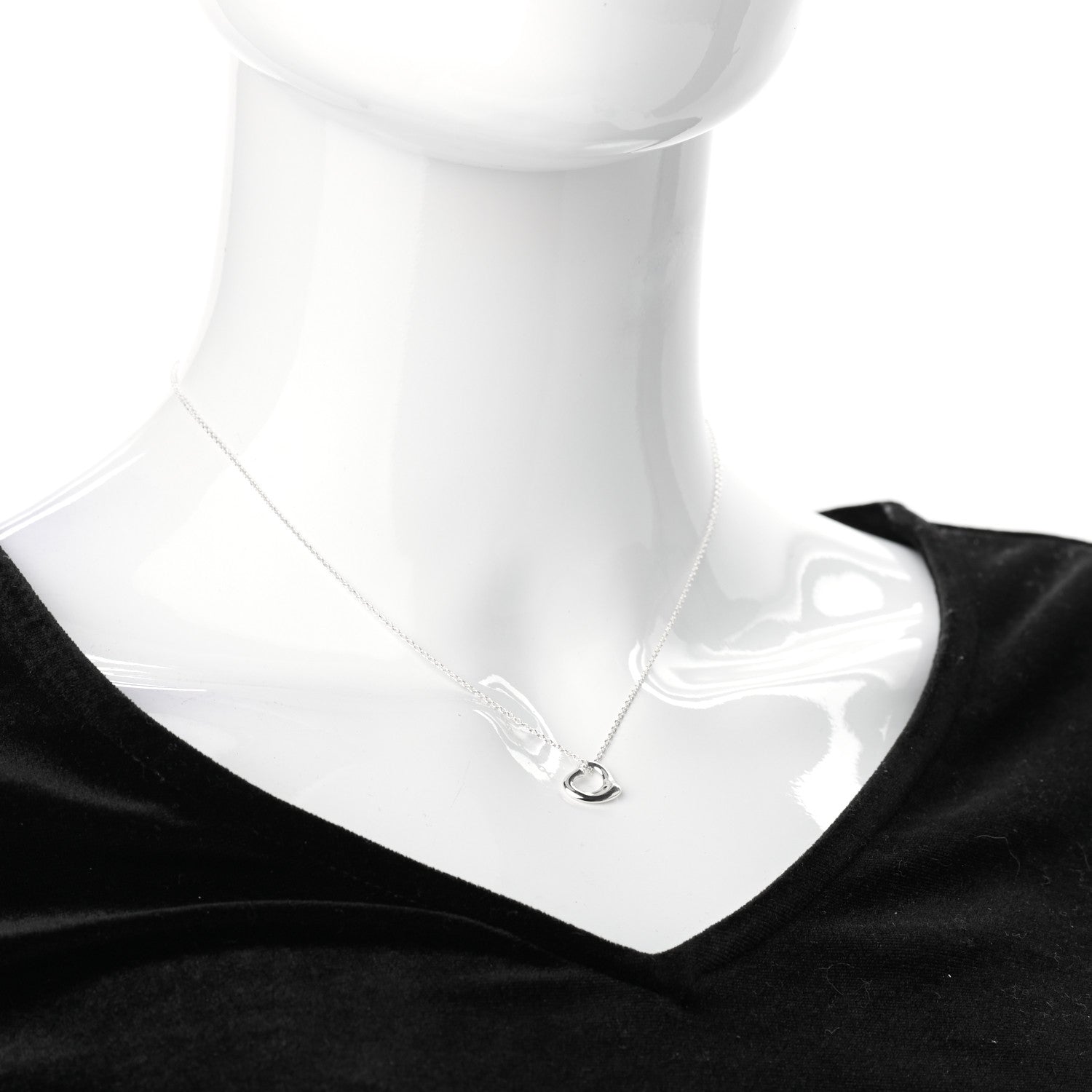 Tiffany Sterling Silver 11mm Elsa Peretti Open Heart Pendant Necklace 2 of 8