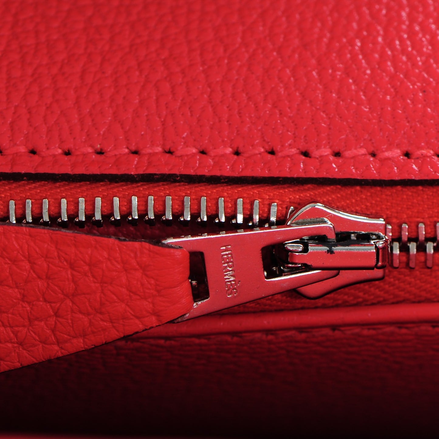 Taurillon Clemence Birkin 35 Rouge Pivoine