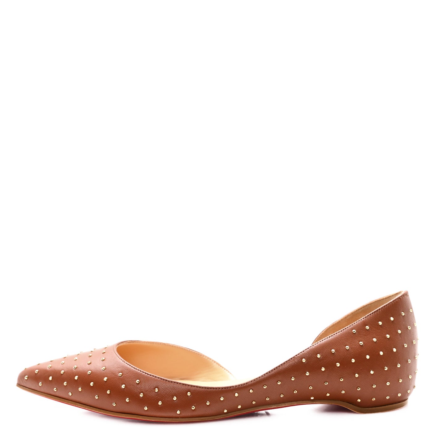 Nappa Studded Iriza Flats 37 Cuoio