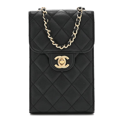 Chanel Caviar Quilted Classic Phone Holder Black 1 of 11