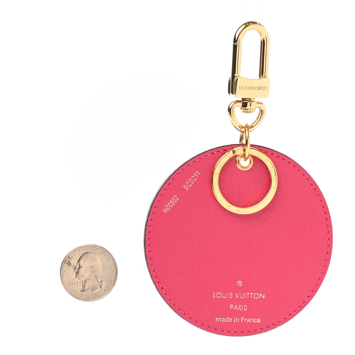 Damier Azur 2021 Christmas Animation Hollywood Bag Charm Key Ring Fuchsia