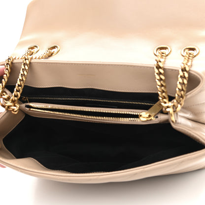 Saint Laurent Calfskin Y Quilted Monogram Medium Loulou Chain Satchel Dark Latte 4 of 11