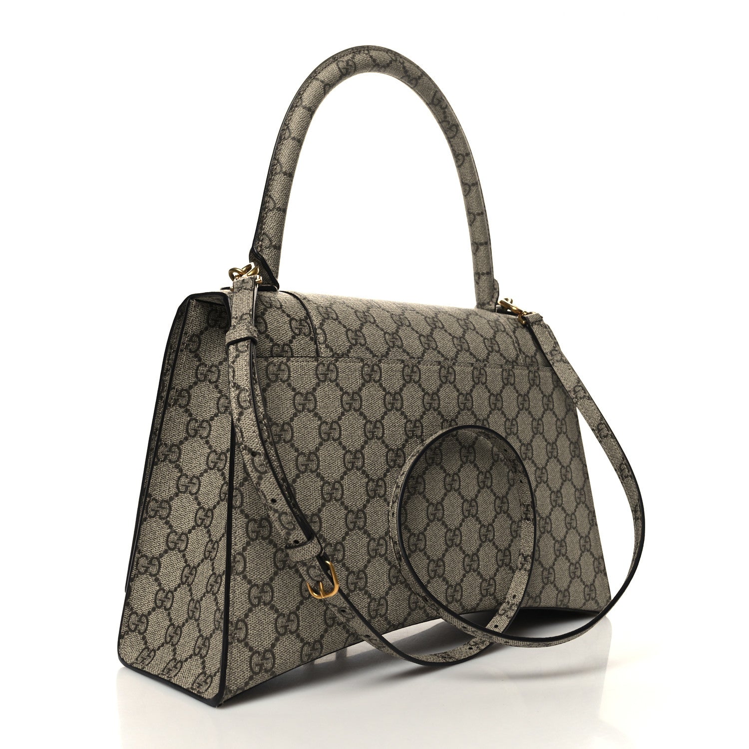 Balenciaga X GUCCI GG Supreme Monogram Medium Hourglass Top Handle Bag Beige Ebony 3 of 10