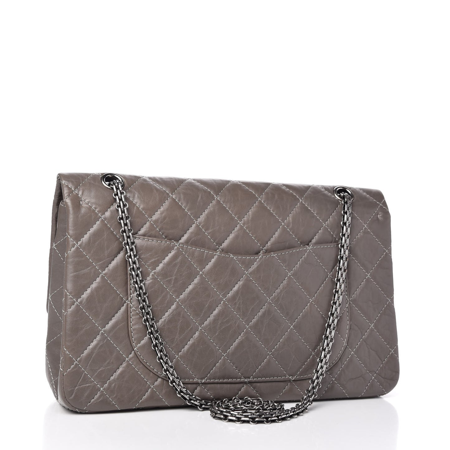 Aged Calfskin Quilted 2.55 Reissue 227 Flap Grey