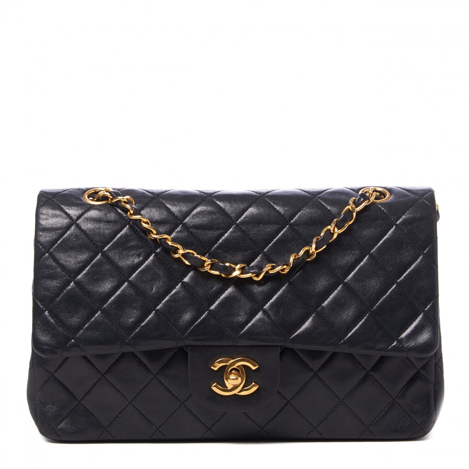 Chanel Lambskin Quilted Medium Double Flap Black 1 of 9