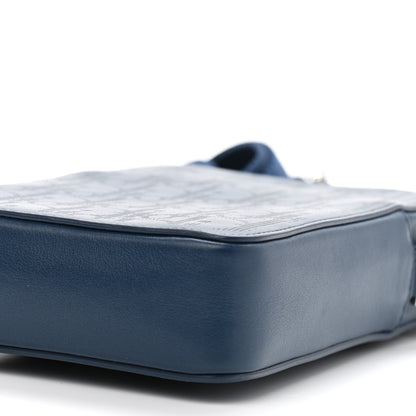 Christian Dior Calfskin Oblique Galaxy Perforated World Tour Messenger Pouch Blue White 10 of 10