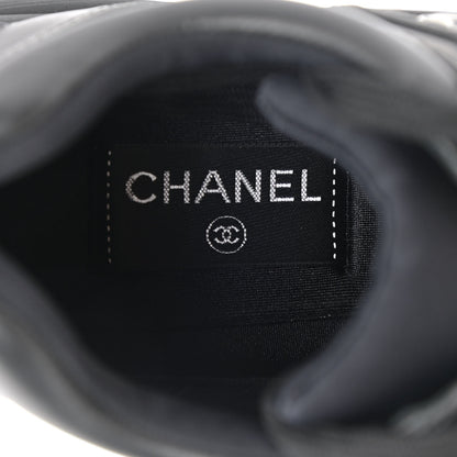 Chanel Calfskin Lambskin CC Sneakers 39 Black 7 of 9