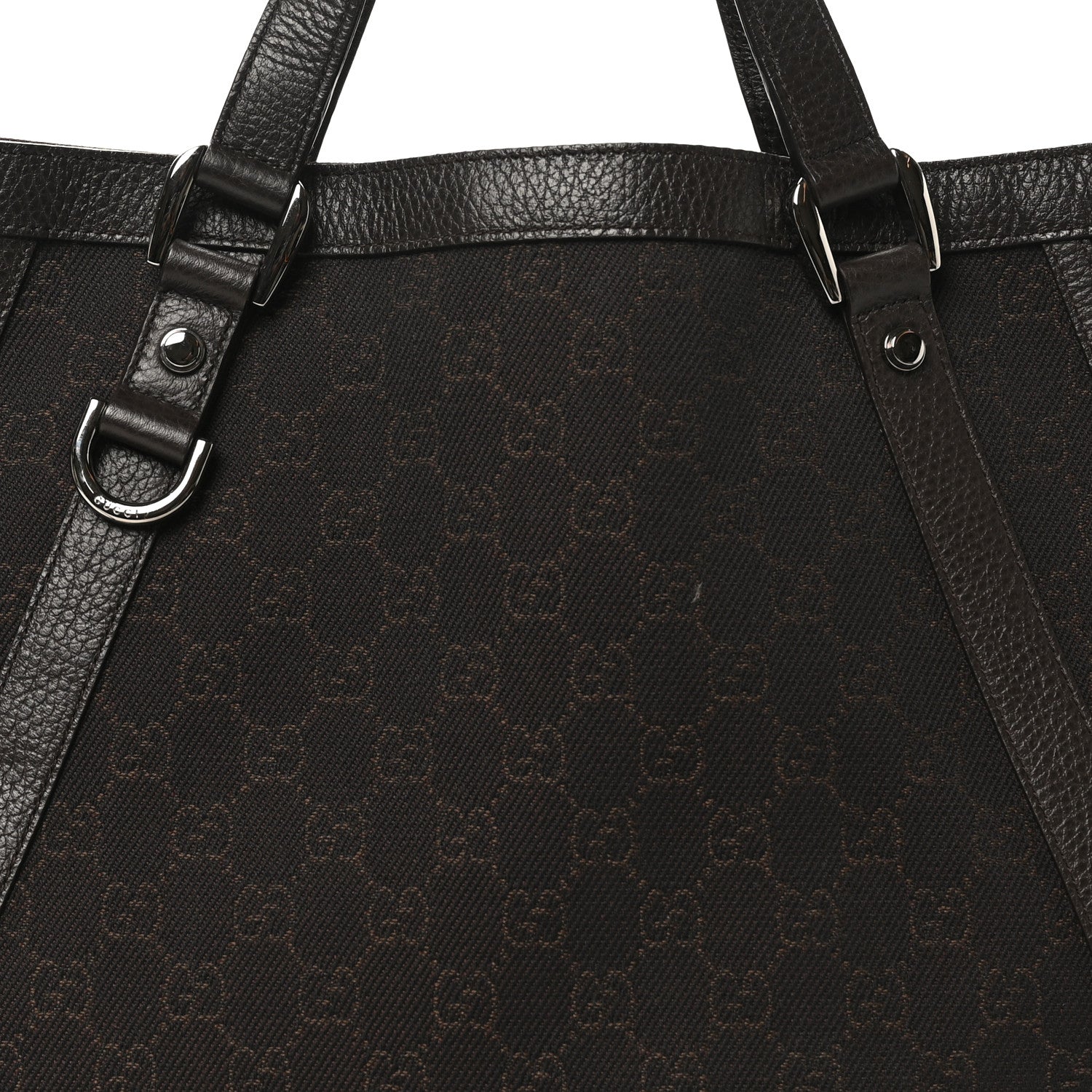 Gucci Monogram Medium Abbey Convertible Tote Dark Brown 8 of 10