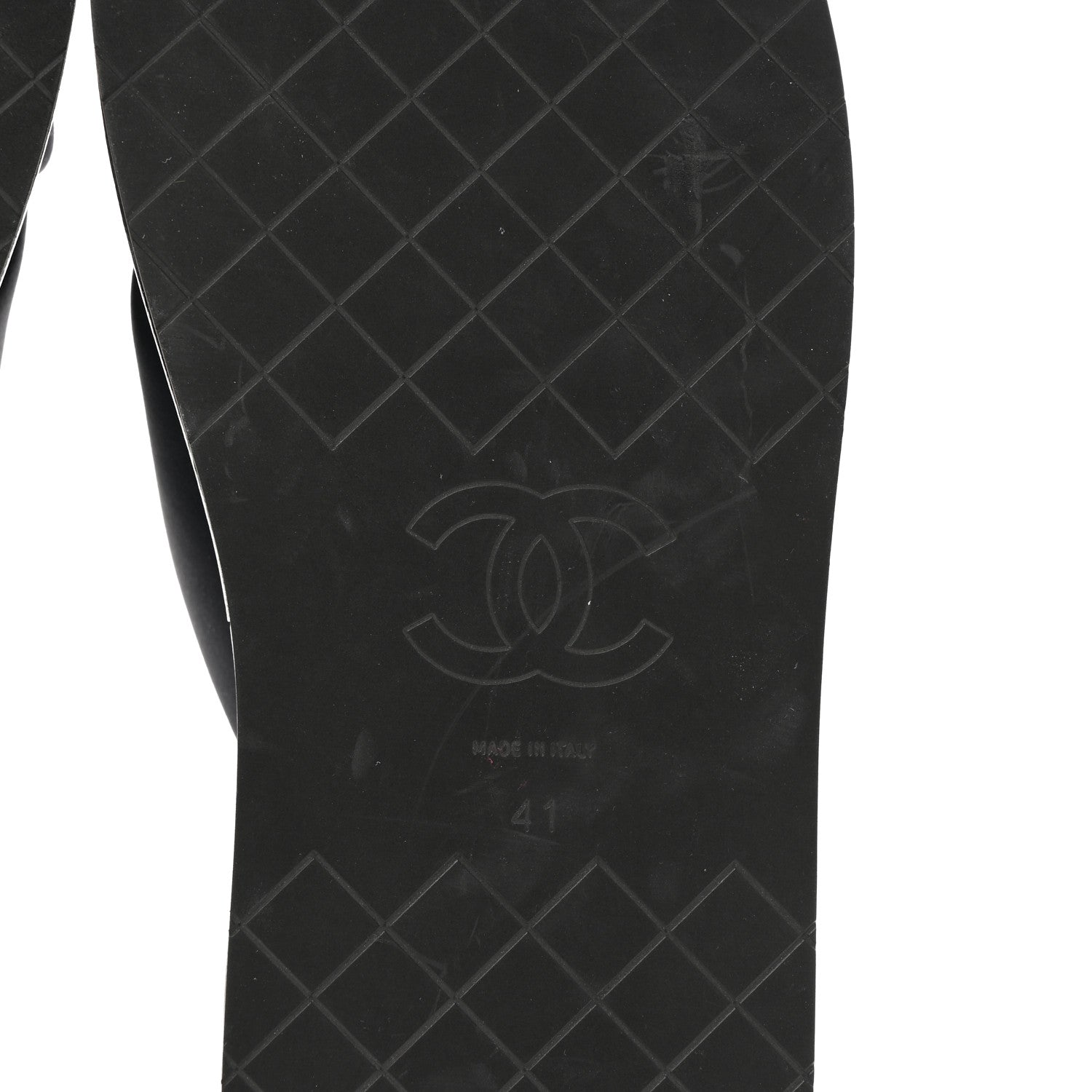 Chanel Fabric CC Mules Sandals 41 Black 6 of 8
