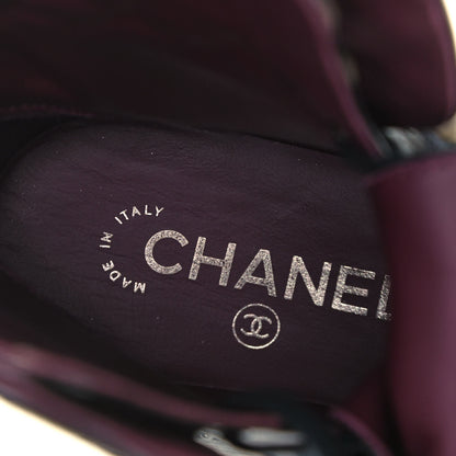 Chanel Crackled Calfskin Velvet Pearl Combat Boots 36 Black 7 of 7