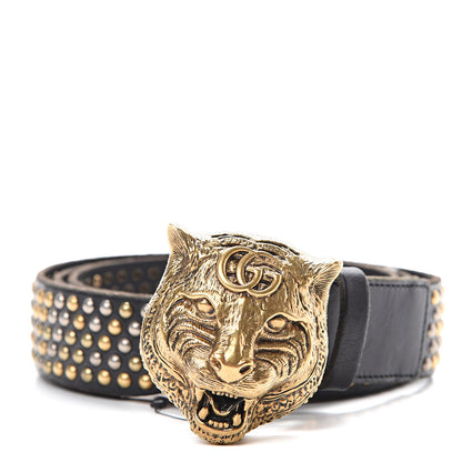 Gucci Calfskin Studded Feline Belt 120 40 Black 1 of 6