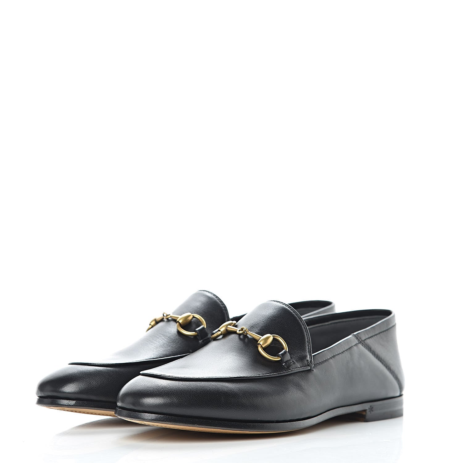 Gucci Lambskin Womens Brixton Horsebit Loafers 35.5 Black 3 of 9