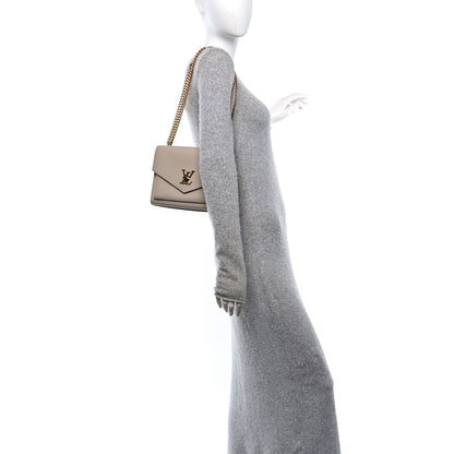 Louis Vuitton Soft Calfskin Mylockme Chain Bag BB Greige 2 of 9
