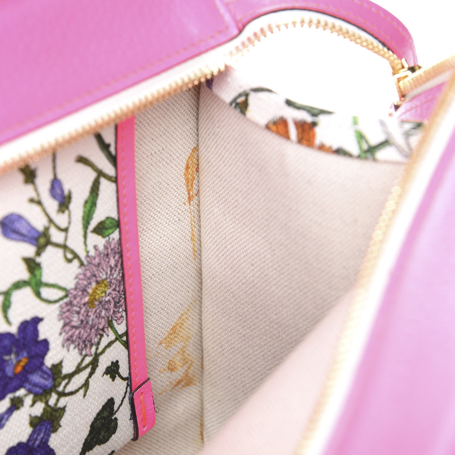 Gucci Canvas Medium Flora Tote Fuchsia 11 of 14