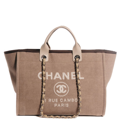 Chanel Canvas Large Deauville Tote Ecru 1 of 7