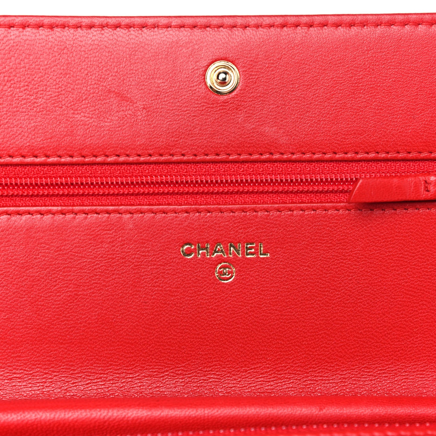 Lambskin Quilted Boy Wallet On Chain WOC Red