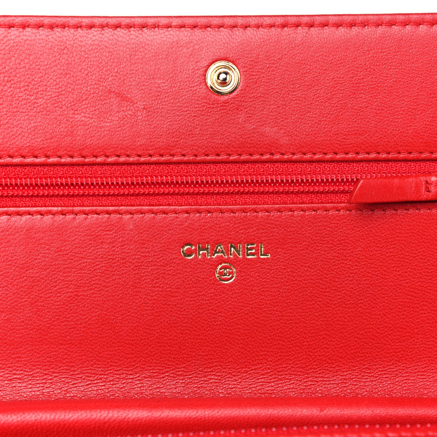 Chanel Lambskin Quilted Boy Wallet On Chain WOC Red 6 of 15