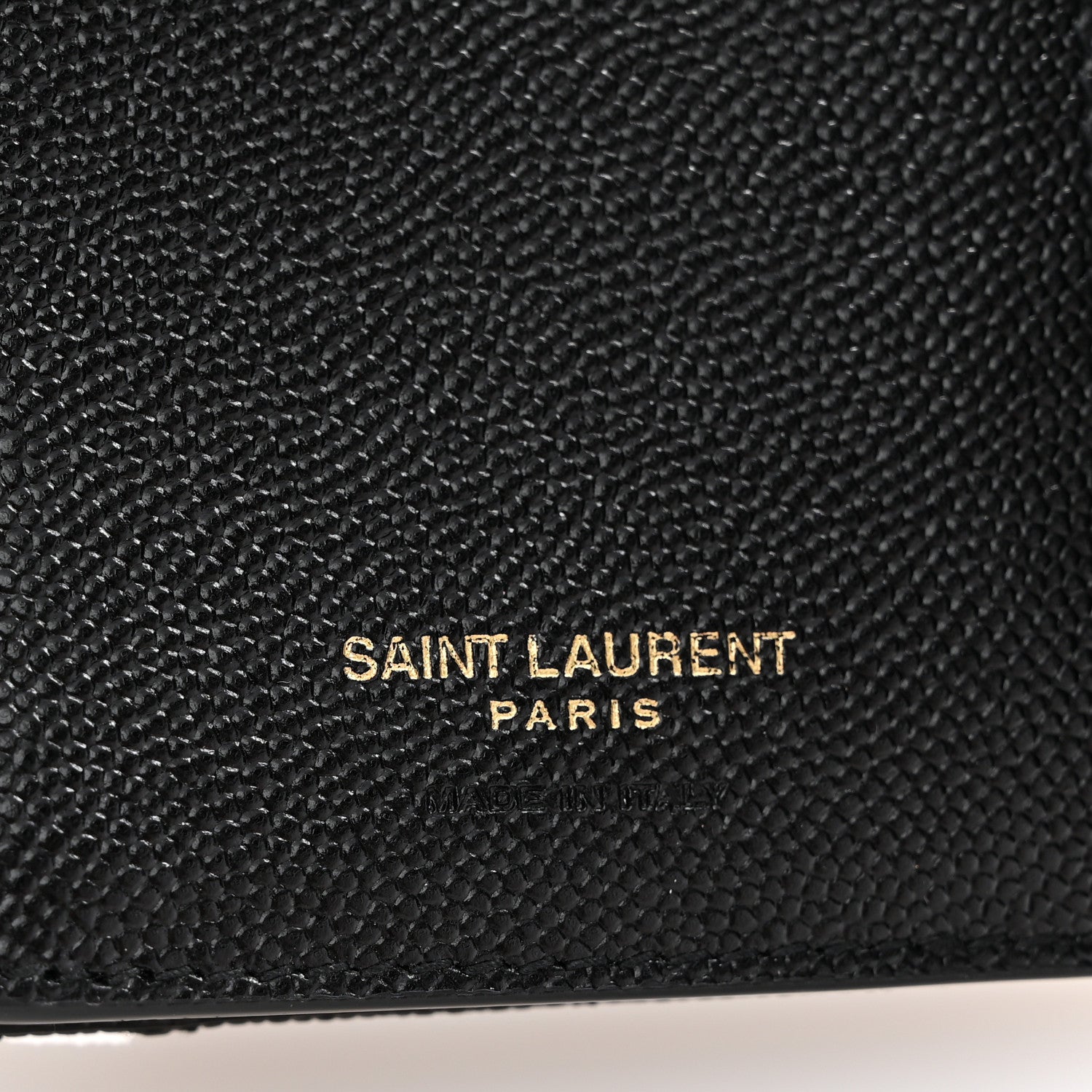 Saint Laurent Grain De Poudre Matelasse Chevron Monogram Compact Tri Fold Wallet Black 6 of 8