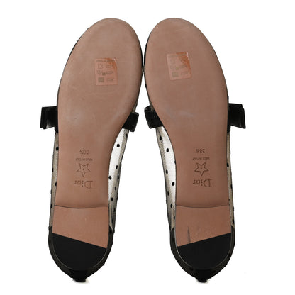 Christian Dior Swiss Tulle Dotted Miss J'Adior Ballet Pumps 38.5 Black Nude 7 of 11