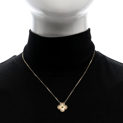 Van Cleef & Arpels 18K Yellow Gold Guilloche Vintage Alhambra Pendant Necklace 2 of 5