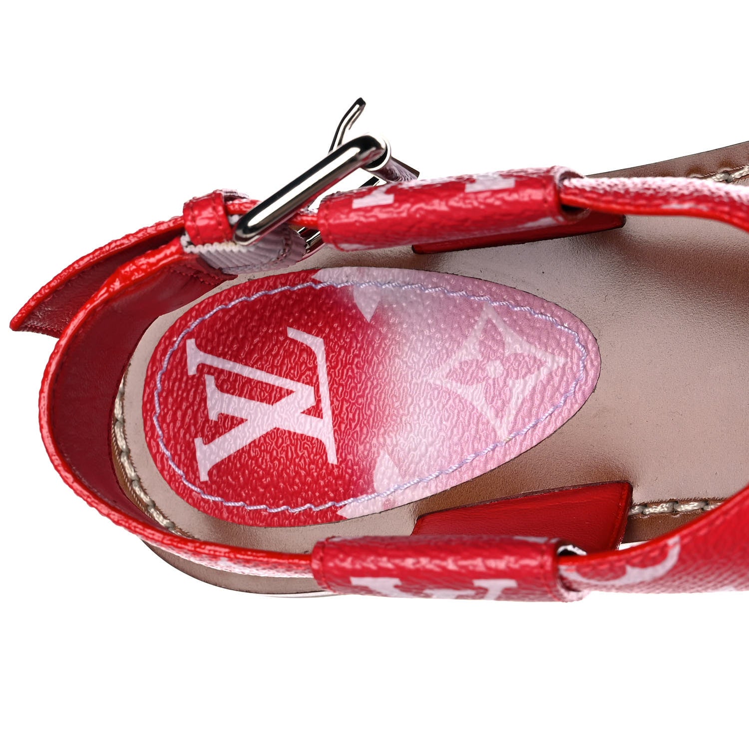 Louis Vuitton Monogram Escale Palma Flat Sandals 37 Rouge 7 of 8