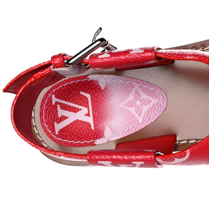 Louis Vuitton Monogram Escale Palma Flat Sandals 37 Rouge 7 of 8