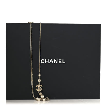 Chanel Pearl Crystal CC Necklace Gold 5 of 5