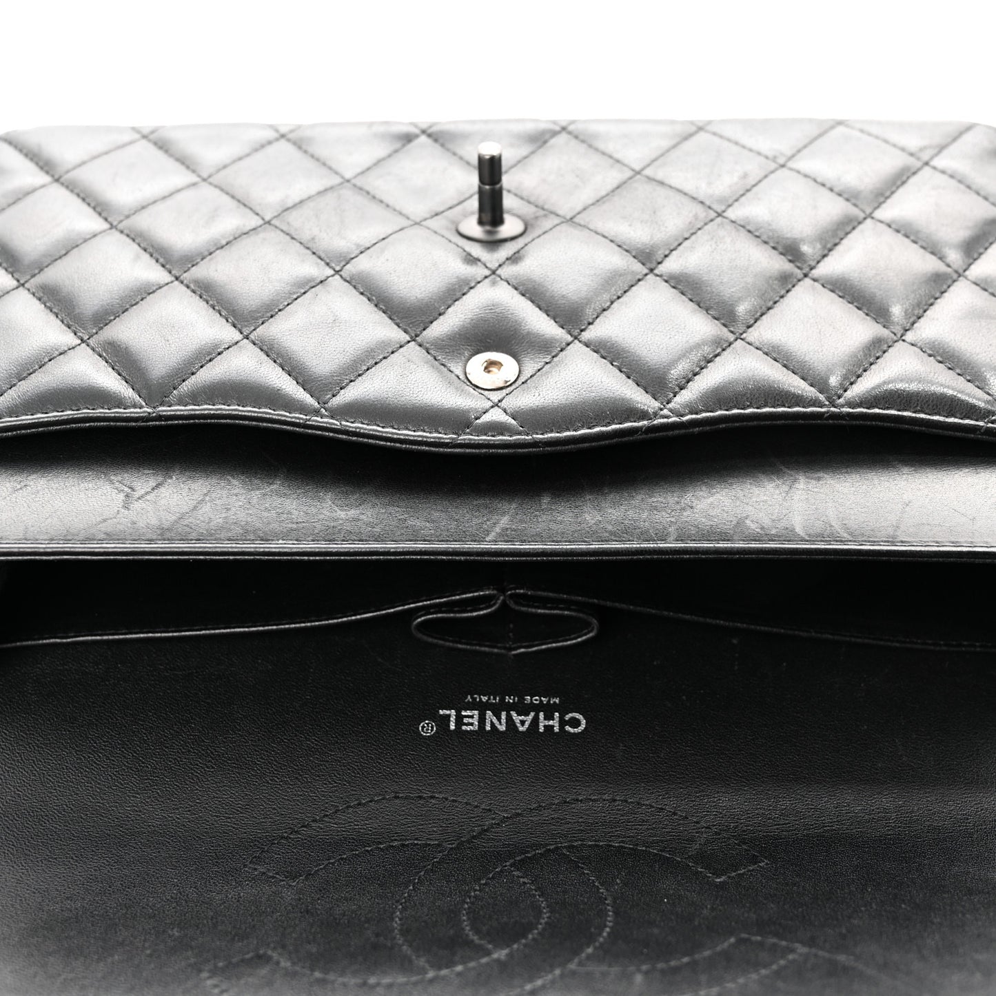 Lambskin Quilted Jumbo Double Flap So Black