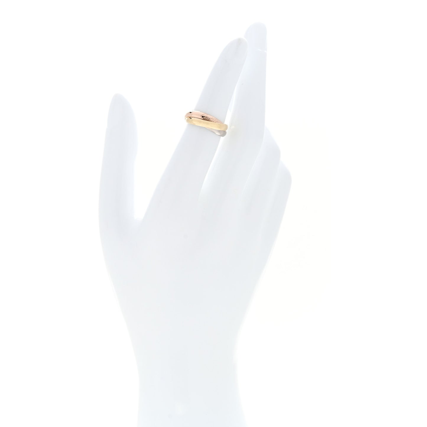 18K Pink Yellow White Gold Small Trinity Ring 48 4.5