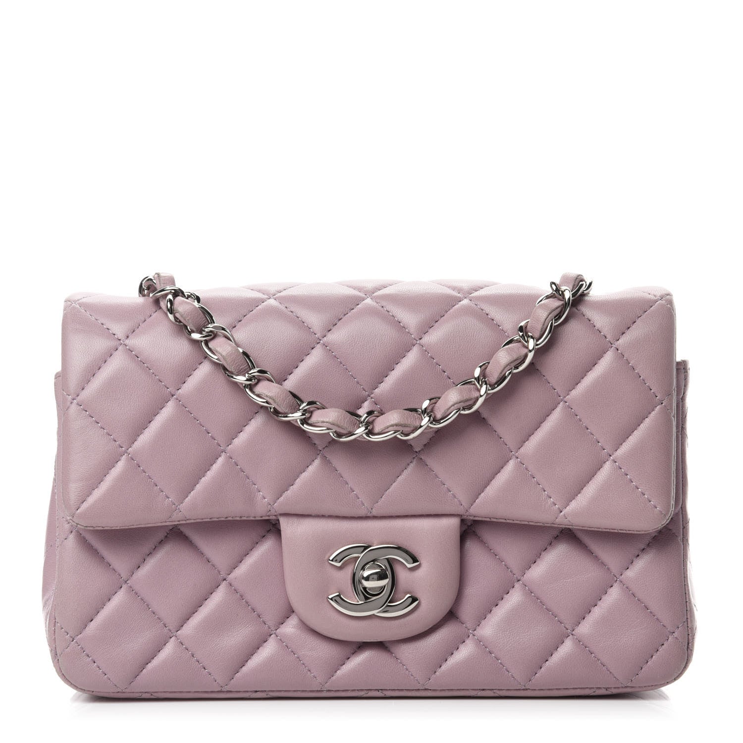 Chanel Lambskin Quilted Mini Rectangular Flap Light Purple 1 of 11