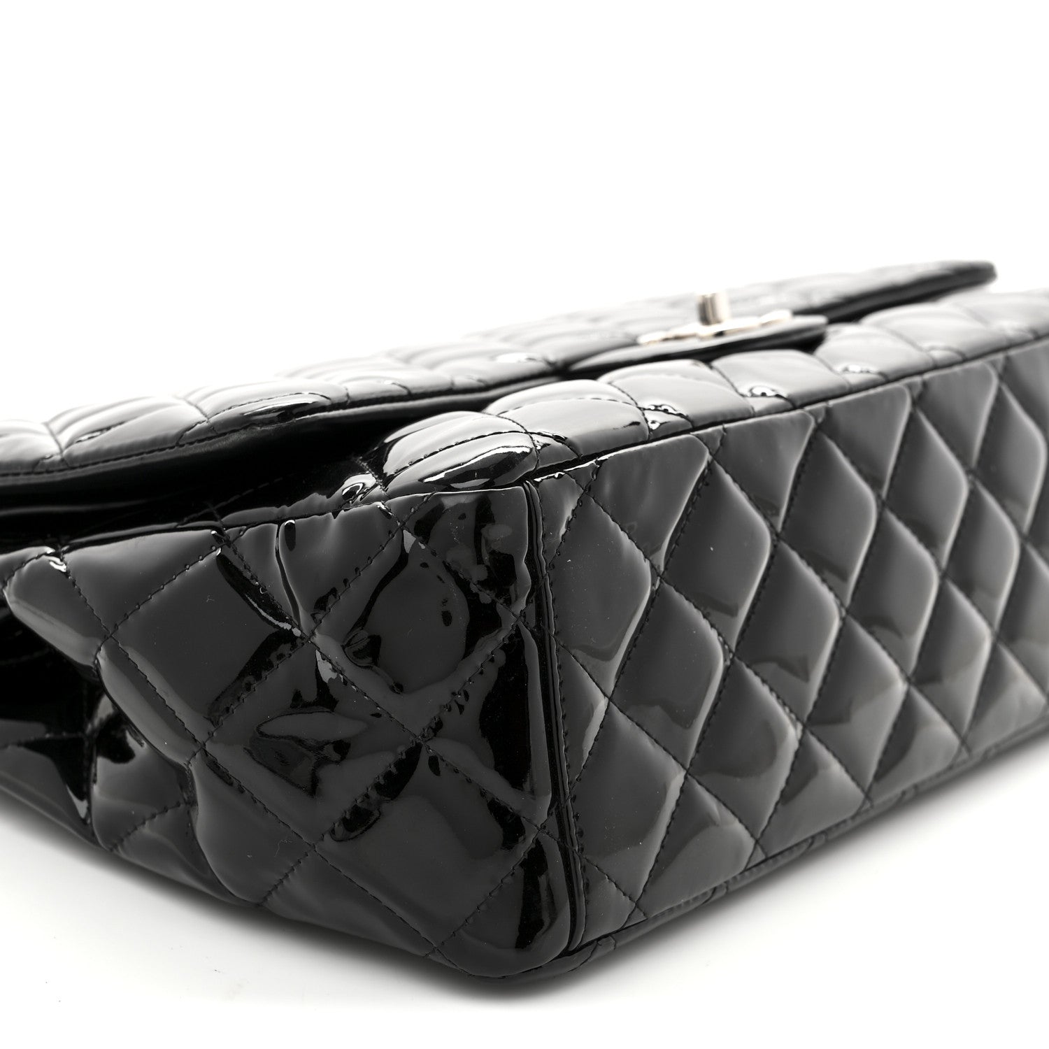 Chanel Patent Quilted Maxi Double Flap Black 9 of 10
