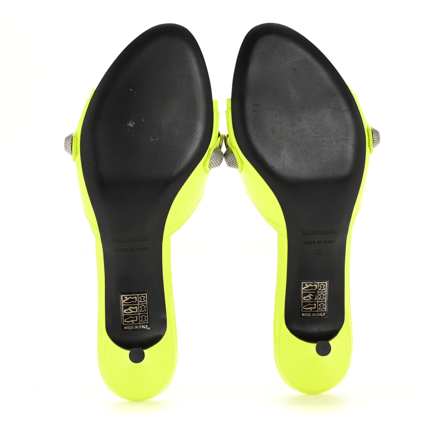 Agneau Arena Cagole 50mm Slide Sandals 40 Fluo Yellow