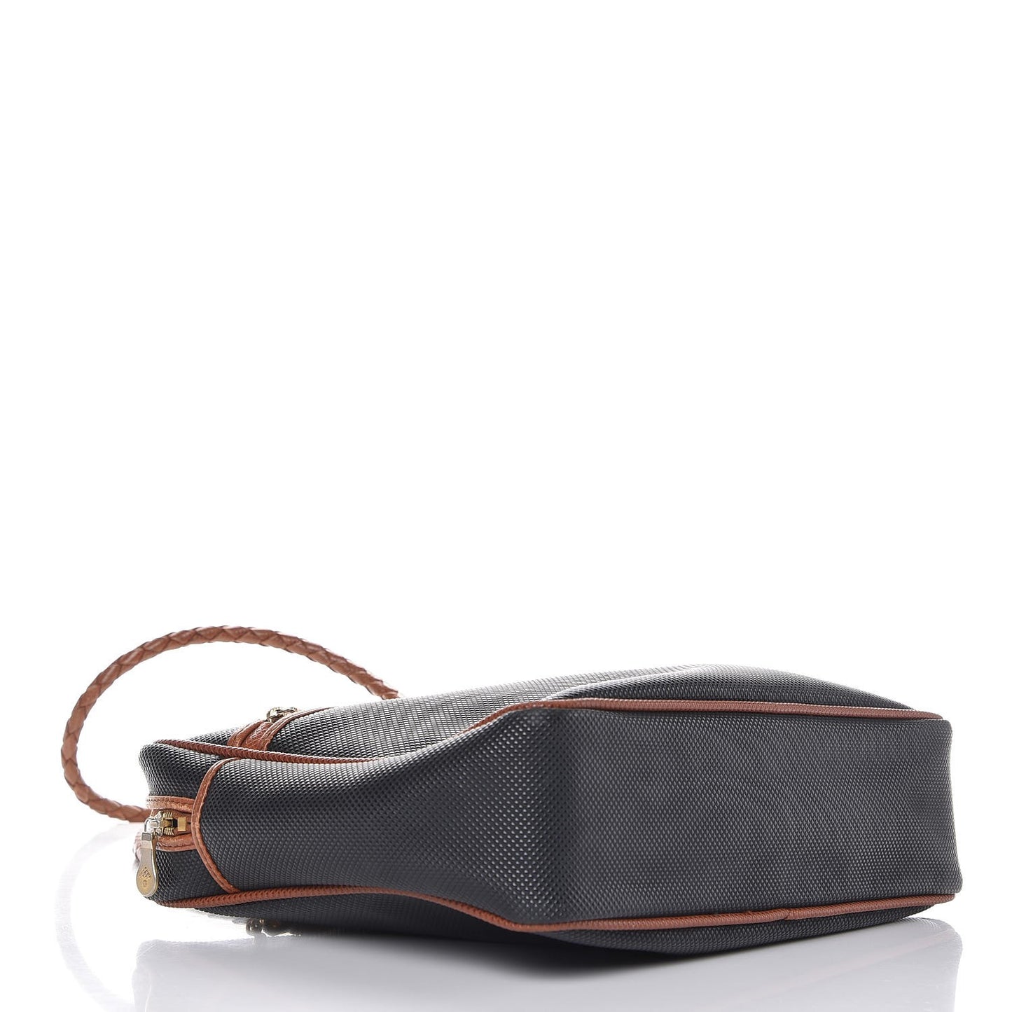 Rubberized Canvas Braided Handle Bag Navy