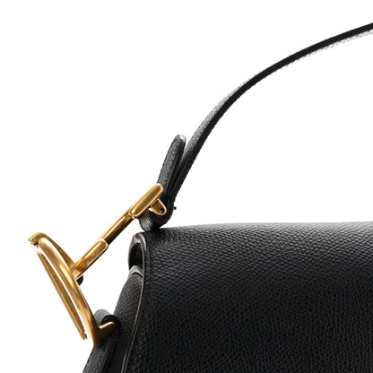 Christian Dior Grained Calfskin Saddle Bag Black 12 of 13