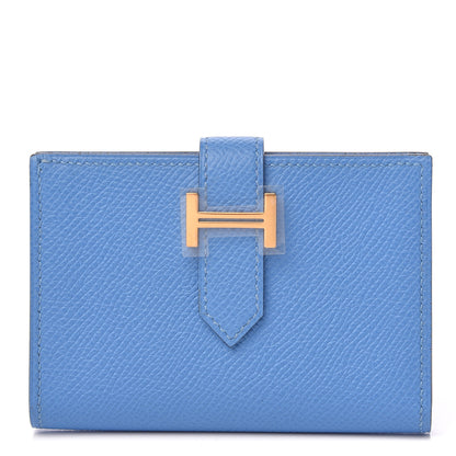 Hermes Epsom Bearn Card Holder Wallet Bleu Paradis 1 of 8