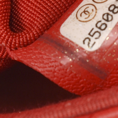 Chanel Grained Calfskin Quilted CC Box Pouch Red 6 of 7