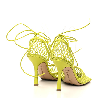 Bottega Veneta Mesh Nappa Stretch Ankle Tie Sandals 39 Kiwi 4 of 7