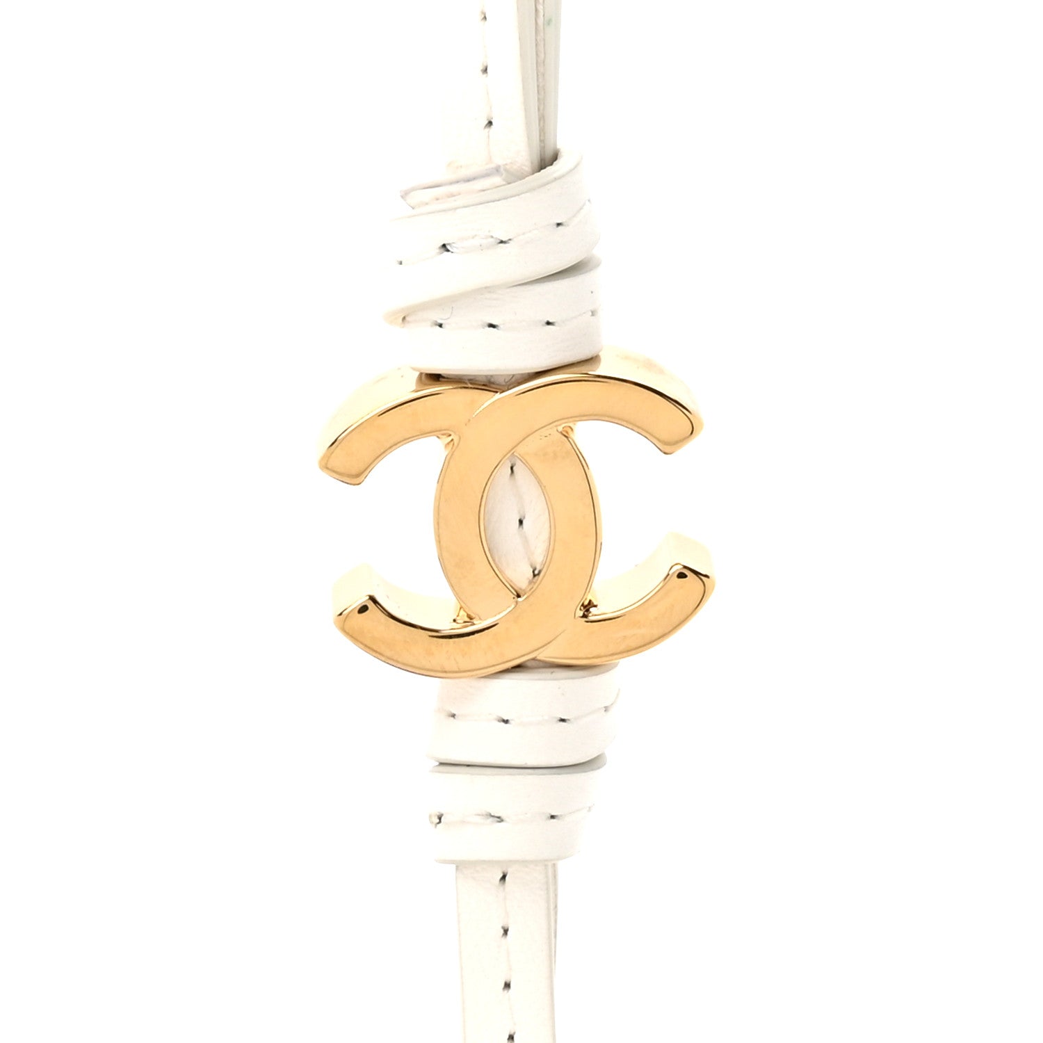 Chanel Metallic Lambskin Pom Pom Bag Charm White Silver 3 of 4