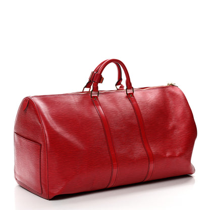 Louis Vuitton Epi Keepall 60 Castillan Red 2 of 13