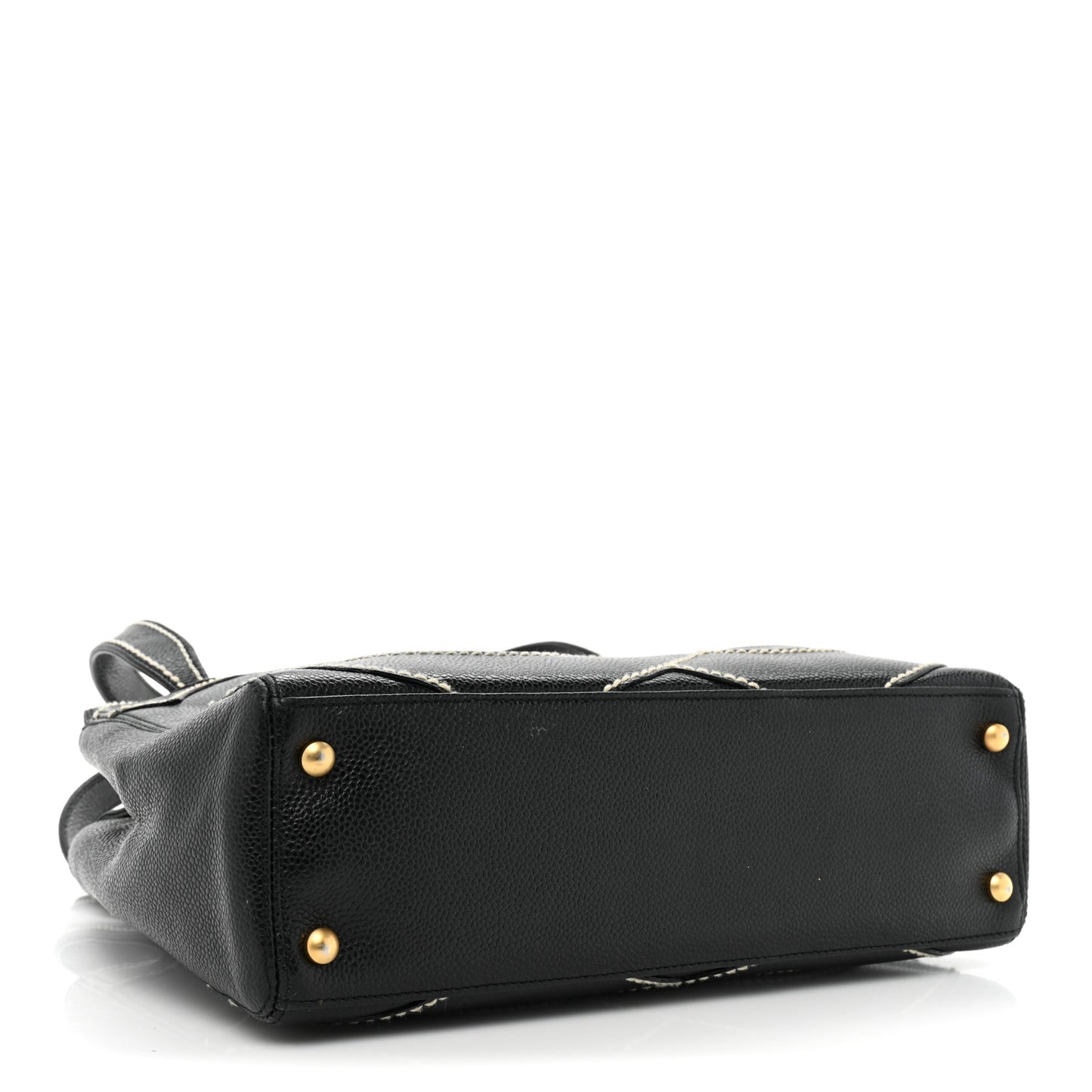Caviar CC Stitched Small Tote Black