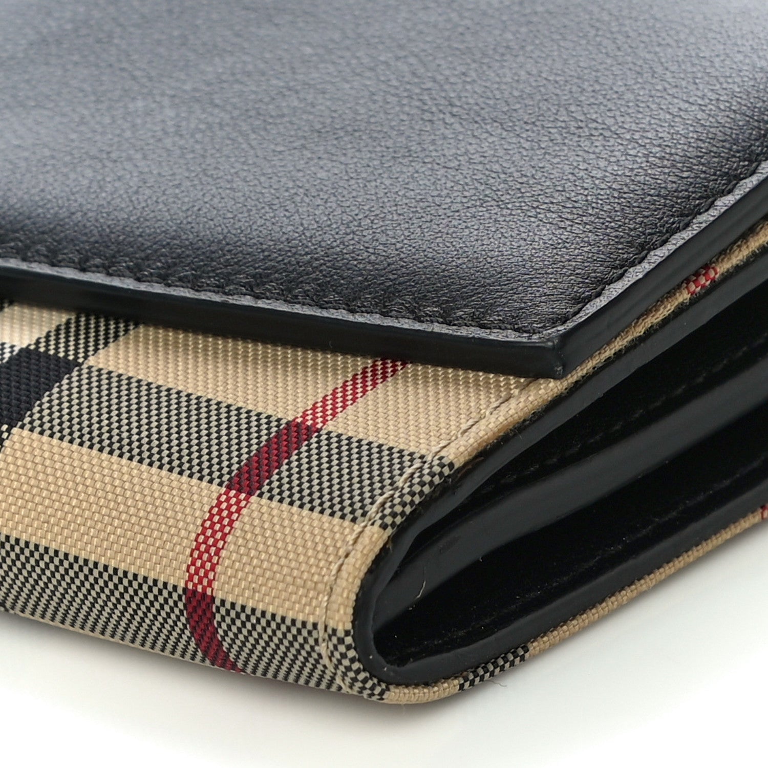 Burberry Calfskin House Check Henley Wallet On Chain Black 9 of 11