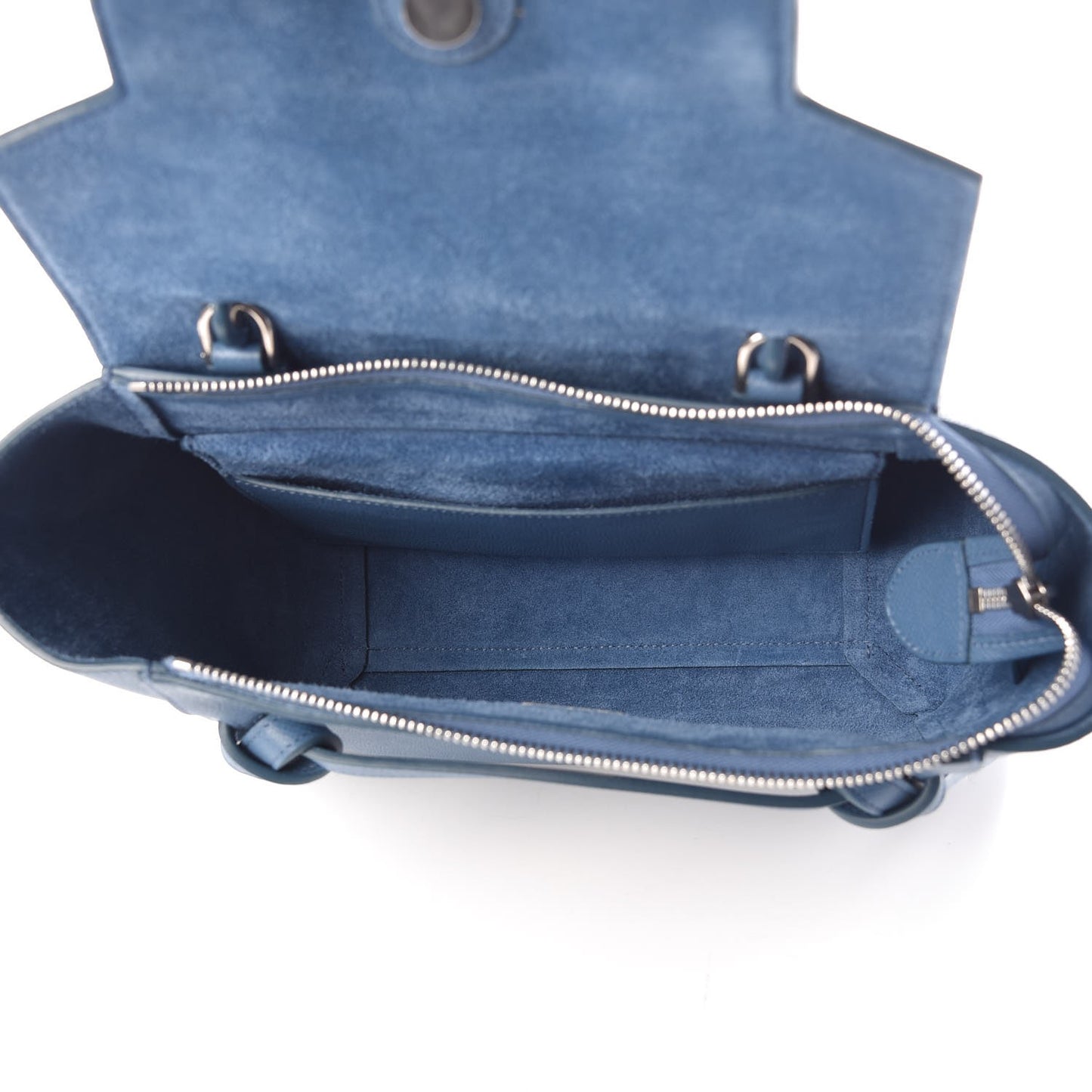 Grained Calfskin Micro Belt Bag Washed Blue