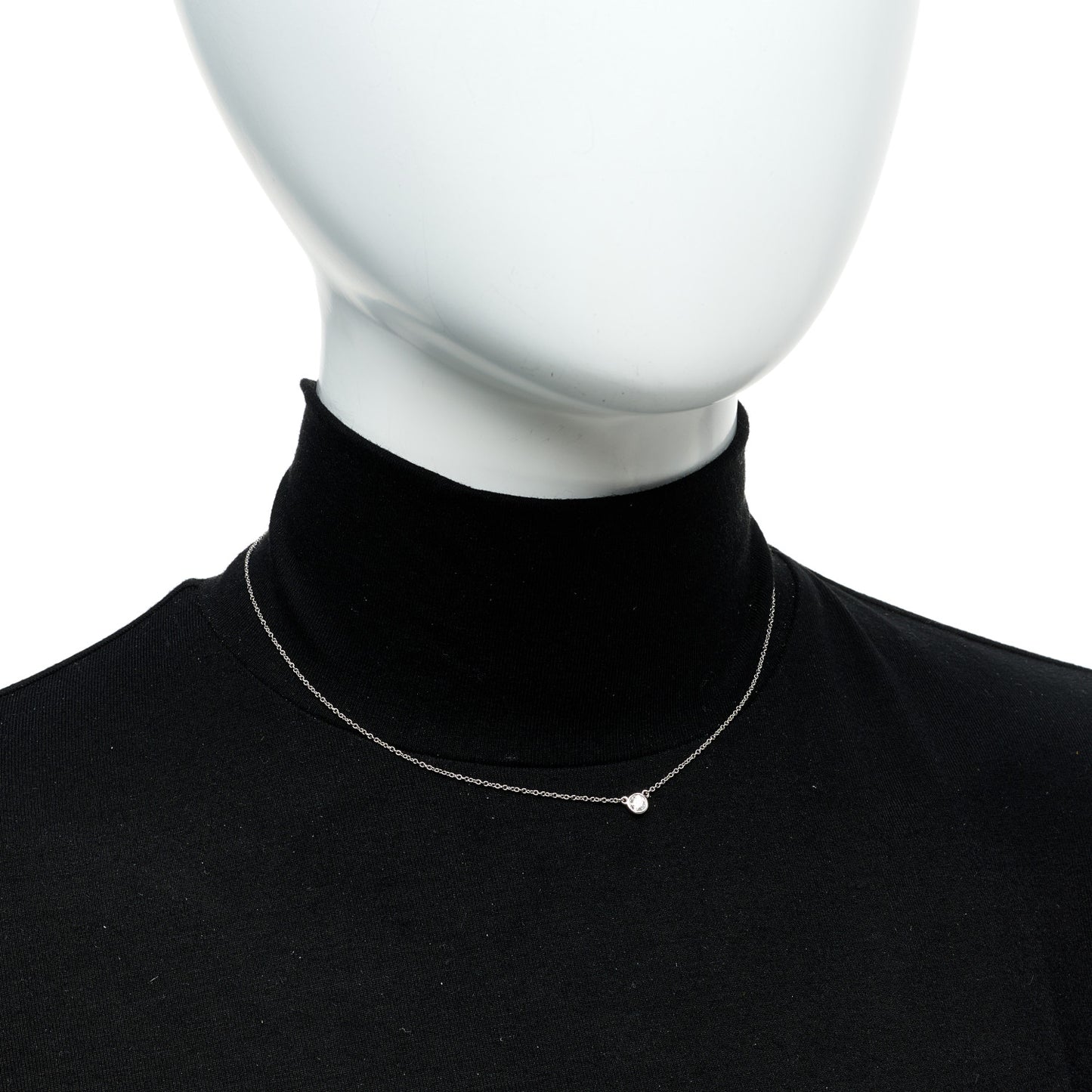 Platinum Diamond .17ct Elsa Peretti Diamonds By The Yard Pendant Necklace
