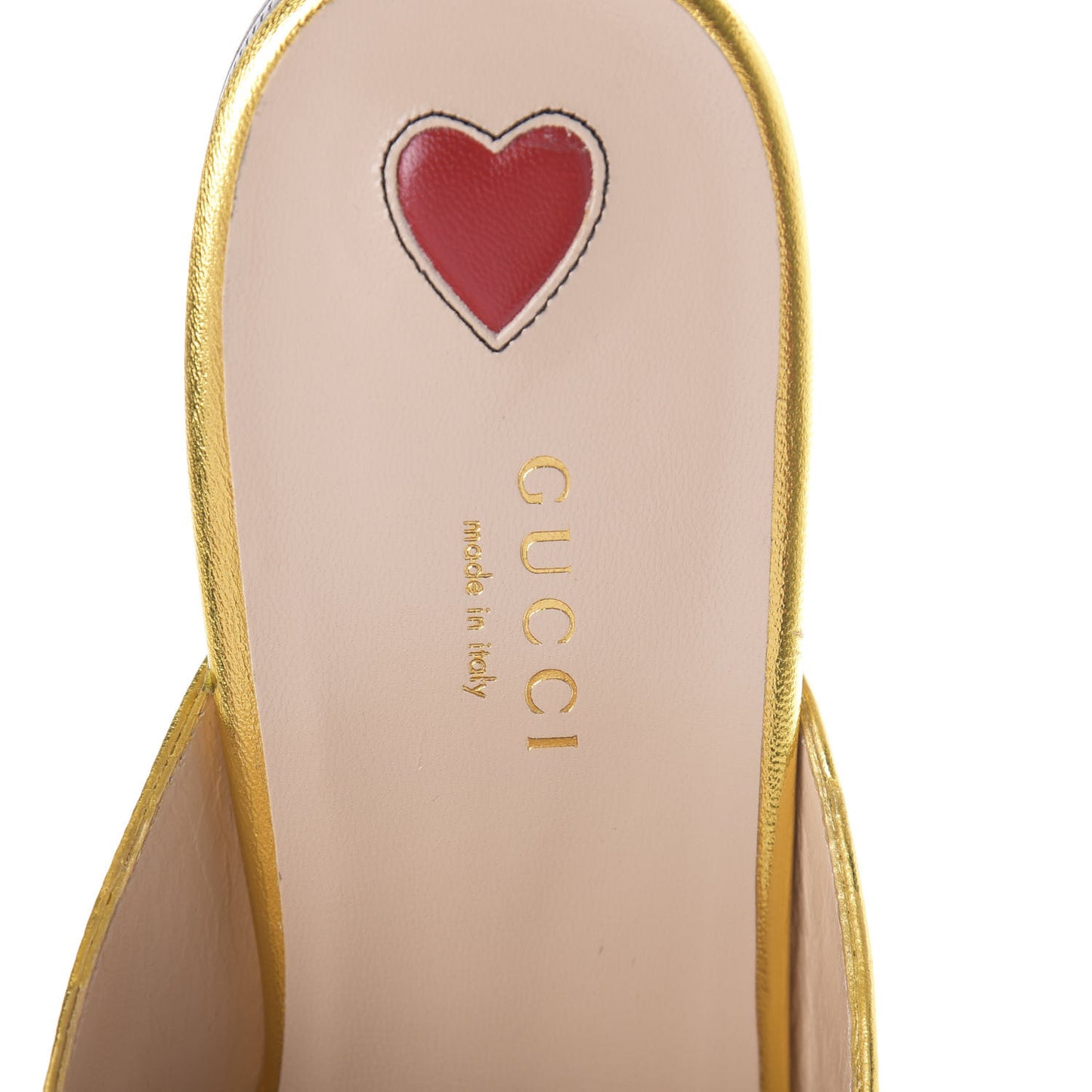 Metallic Nappa Crystal Womens Princetown Slippers 39.5 Gold